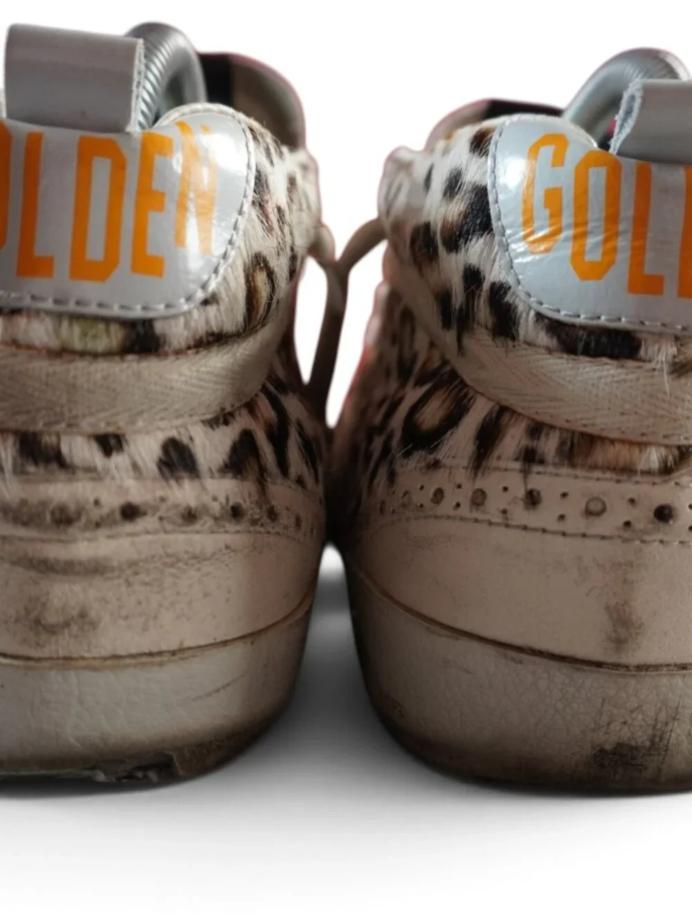 Golden Goose Deluxe Brand Shoes Womens Size 8 Beige Leopard Mid Top Sneakers